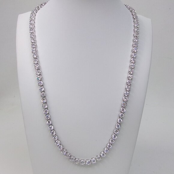 Nolan Miller Silver CZ 18" Tennis‎ Necklace Glamour Collection with Box - Picture 1 of 2